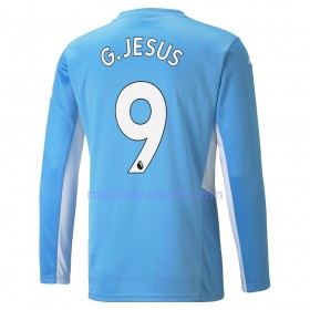 Maillot de Foot Manchester City Gabriel Jesus 9 Domicile 2021-22 Manches Longues